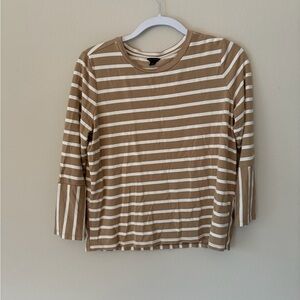 Tan and White Striped Shirt | Ann Taylor